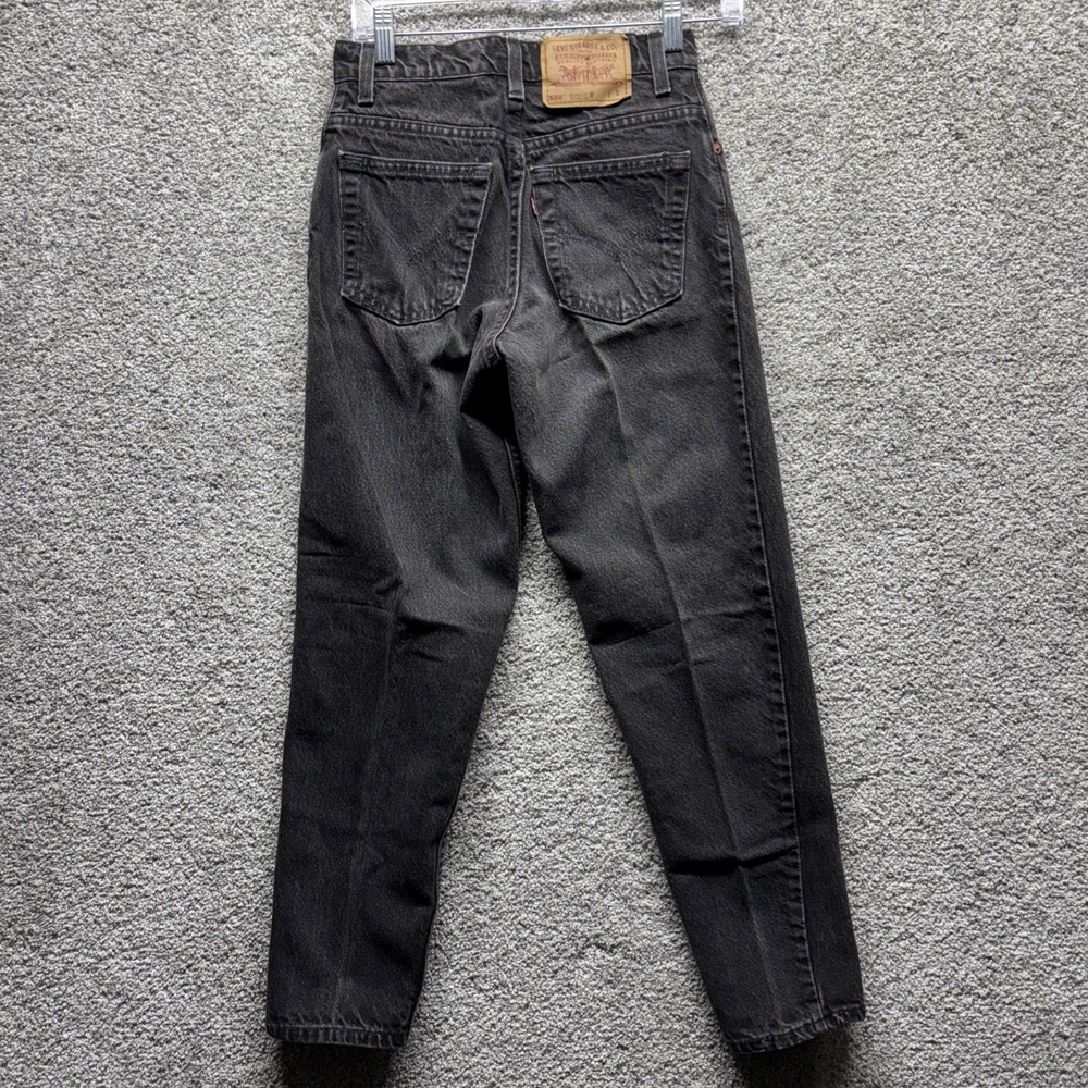 Vintage Levis Womens 5 (26x27) SHT Black 550 Relaxed Fit Tapered Jeans USA Made